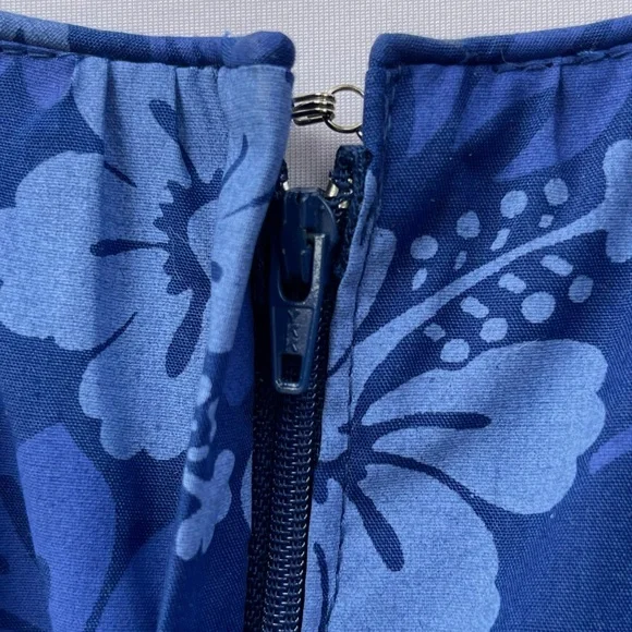 Princess Kaiulani Hawaiian Muumuu Royal Blue Maxi Dress Women’s 16 Vintage - Picture 9 of 13